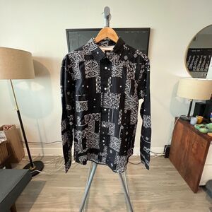 Stussy - Bandana Patchwork Shirt (#111757) NWT - Black, White